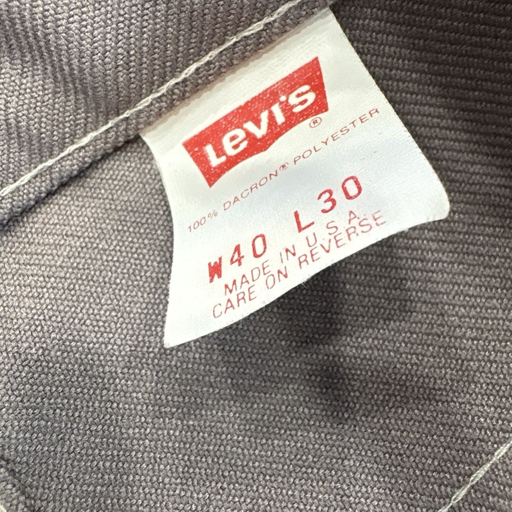 Levi's Black Tag Vintage 1970s Polyester Pants‎ W40 L30 Gray USA - Picture 15 of 16